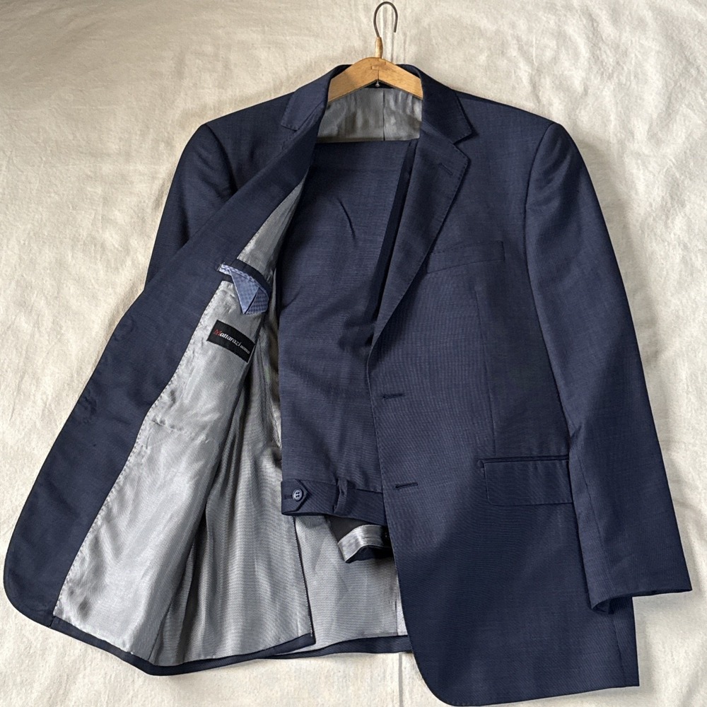 Mattarazi Uomo 2 Piece Suit Men 52R EU blue Super 150s Wool 34X29 Pants